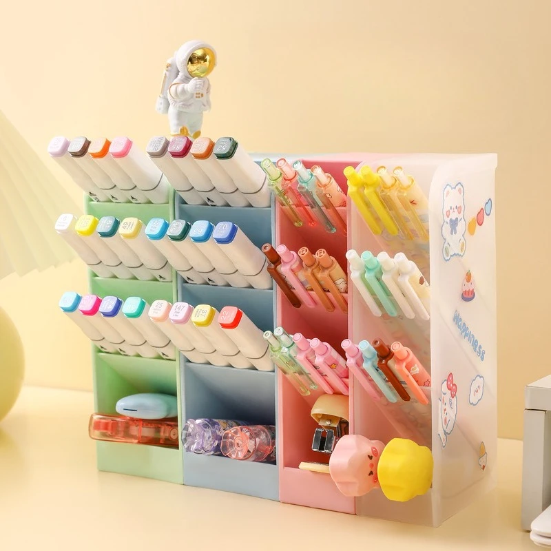 1Pc Ins Korea Desktop Pens Brush Organizer Stationery Holder Divider Organizer School Supplies