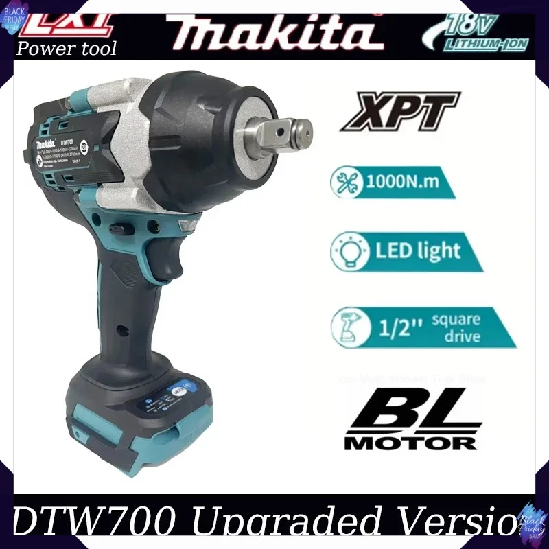 

Бесщеточный электрический гайковерт Makita DTW700, аккумуляторная дрель-шуруповерт, бесплатная доставка, высокий крутящий момент, мощный инструмент