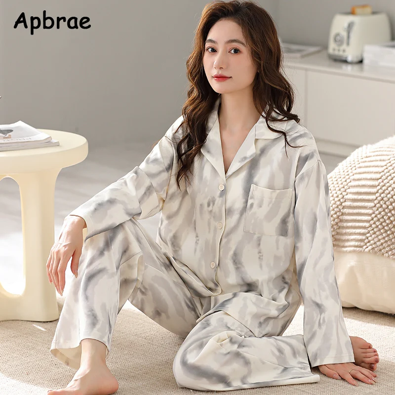 New Autumn Winter Cotton Pajamas for Women Long Sleeves Long Pants Sleepwear Woman Cardigan Pijamas Japanese Lapel Pyjamas