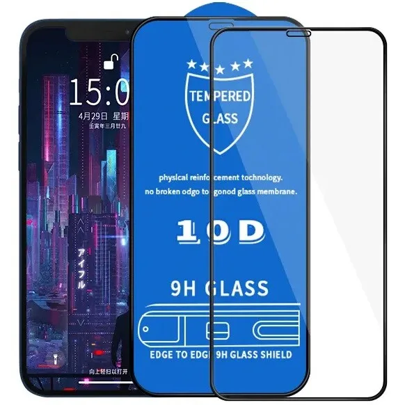 

10D Tempered Glass Screen Protector For iPhone 17 16 15 14 13 12 11 Pro Max Full Coverage Screen Protector Tempered Glass Film