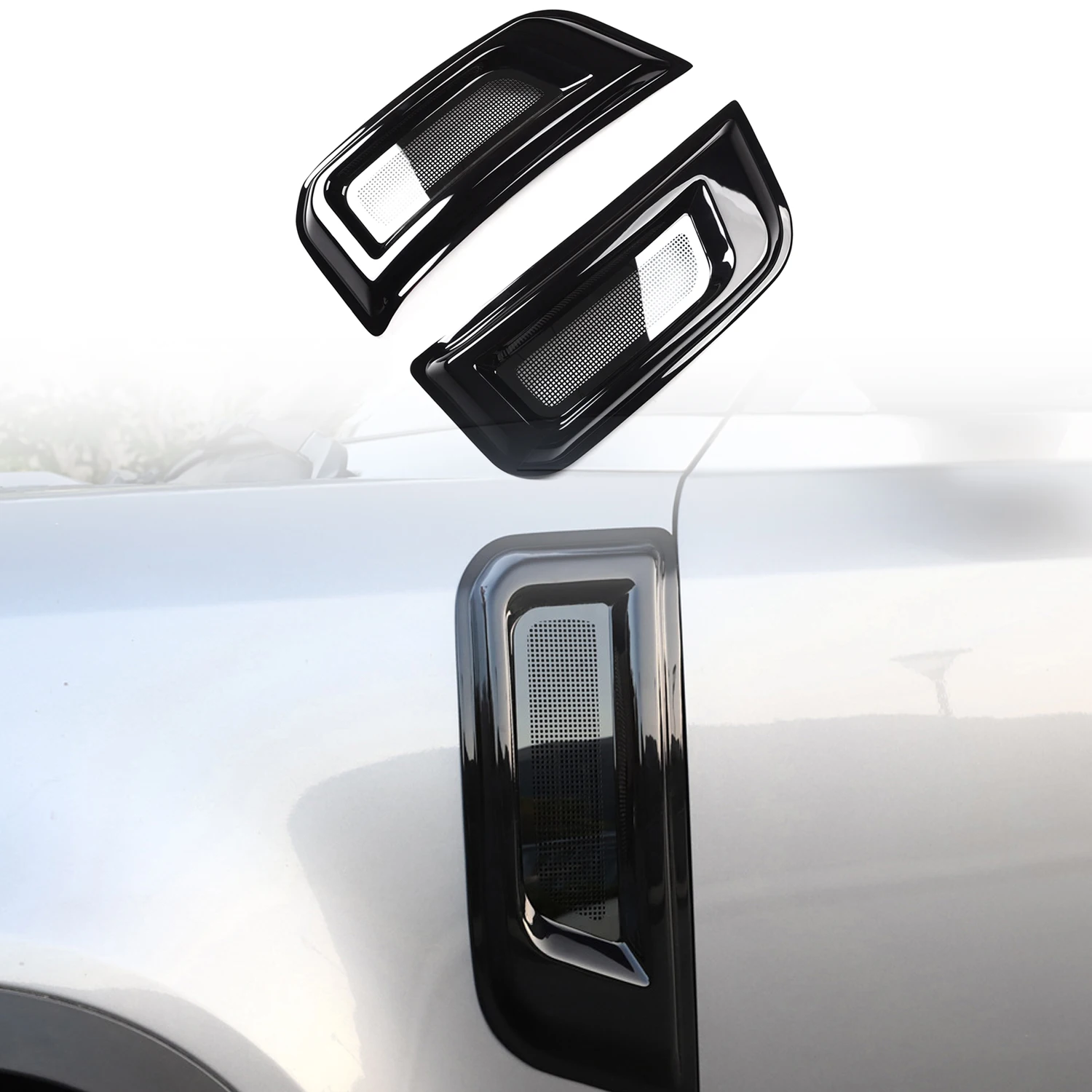 

for Land Rover Defender 2020-2024 ABS Black Car Front Side Grille Air Intake Fender Vents Cover Trim 2PCS