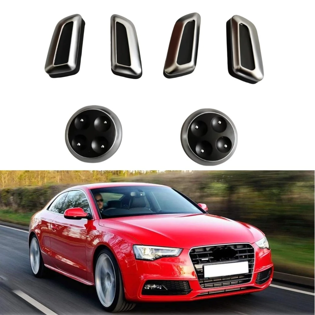 6Pcs Car Seat Adjustment Button Switch Cover Knob For Q3 Q5 For Q7 For A4 For A5 Car Accessories