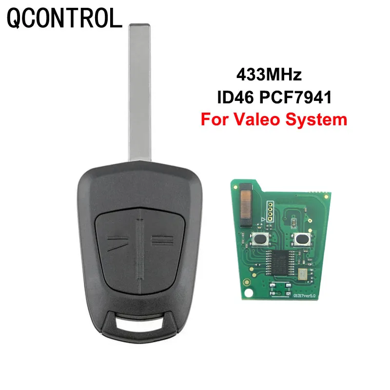 QCONTROL 2-przyciskowy zdalny kluczyk samochodowy 433 MHz PCF7941 do Opla / Vauxhall Astra H 2004 - 2009, Zafira B 2005 - 2013