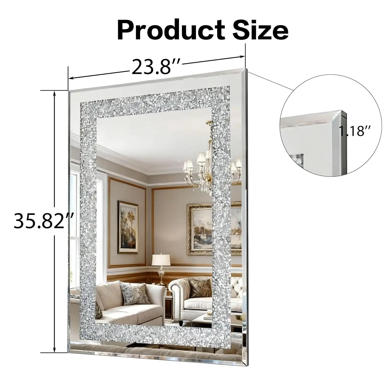 Hexagon Silver Mirrored Console Table & Mirror Set 55