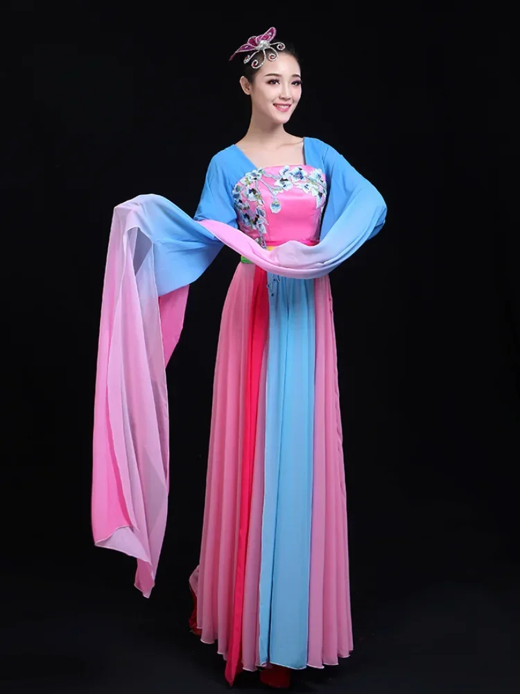 Tradycyjny chiński kostium do tańca klasycznego dla kobiet z rękawem wodnym Hanfu National Yangko Dance Wear National Fan Dance Outfit