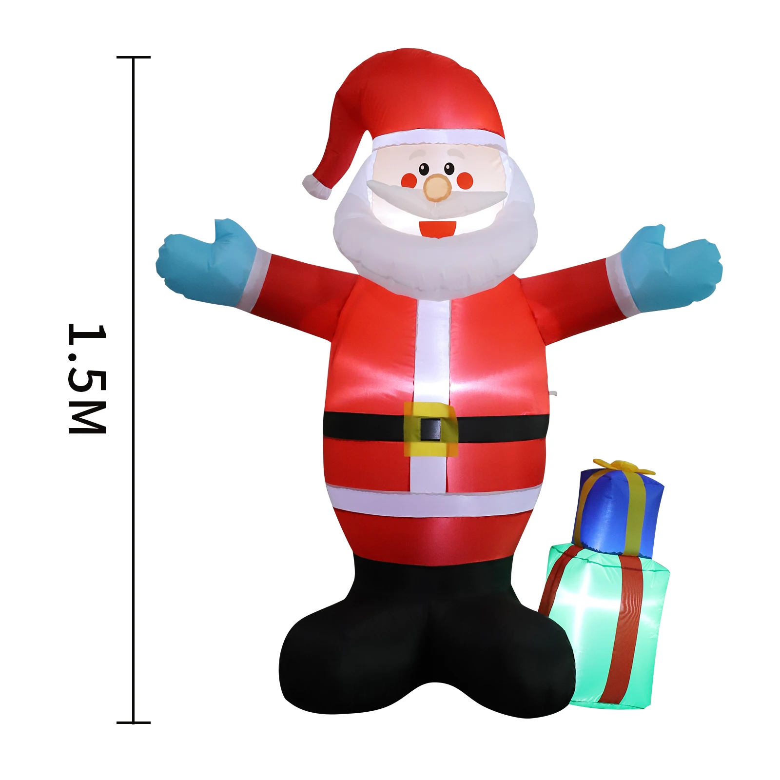 Inflatable Christmas Glow Balloon,Festive Airmodel,Snow Santa Claus,New Year Garden Decorations,Gala Led,Chinese Prop Dummy,1.5m