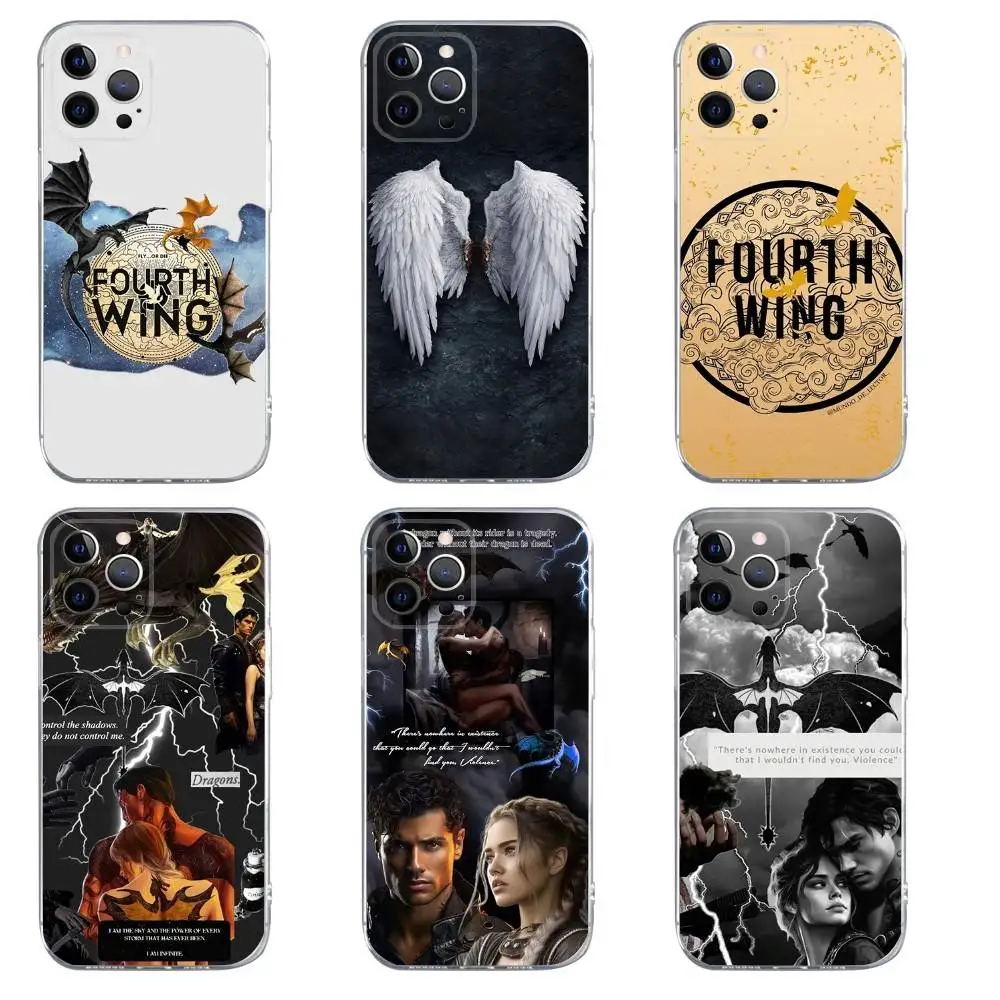 

F-Fourth W-Wing Dragon Phone Case For iPhone 16,15,14,13,12,11,Pro,Max,Xs,Xr,X,7,8,Plus,Mini Silicone Clear Cover