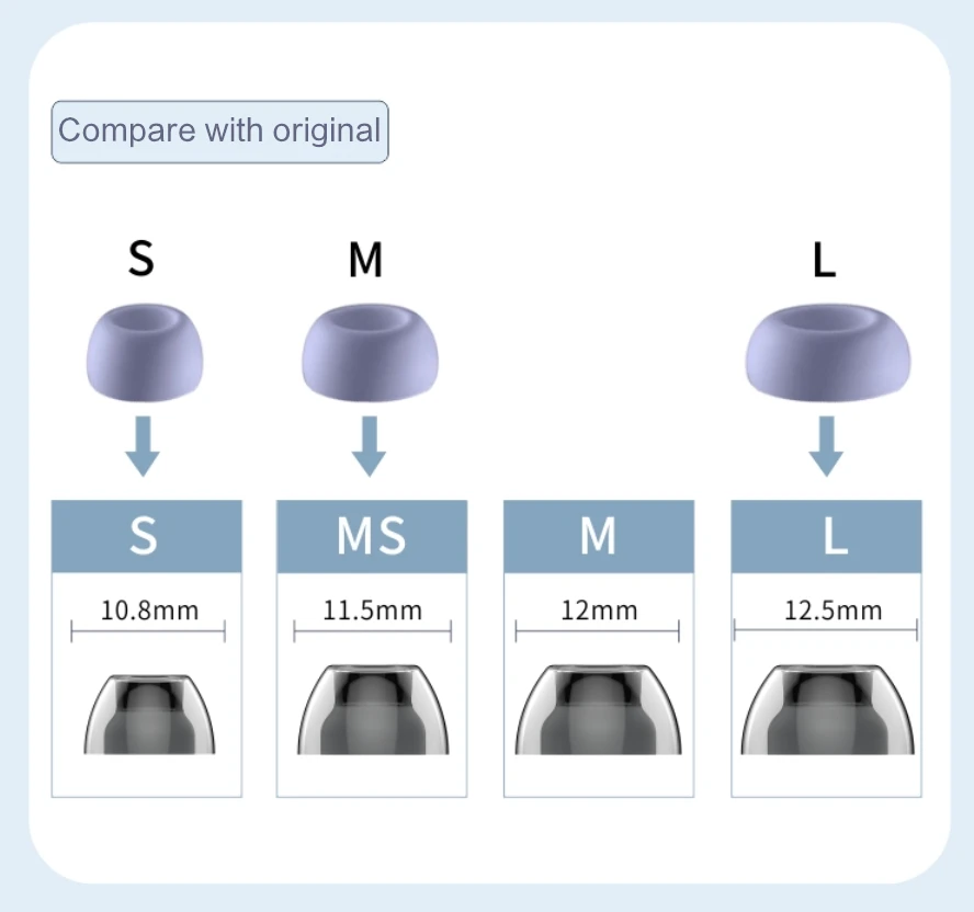 قبعات الأذن لسامسونج غالاكسي براعم برو ، غطاء الأذن اللاتكس ، حماية الأذن ، h370 ، 1 زوج