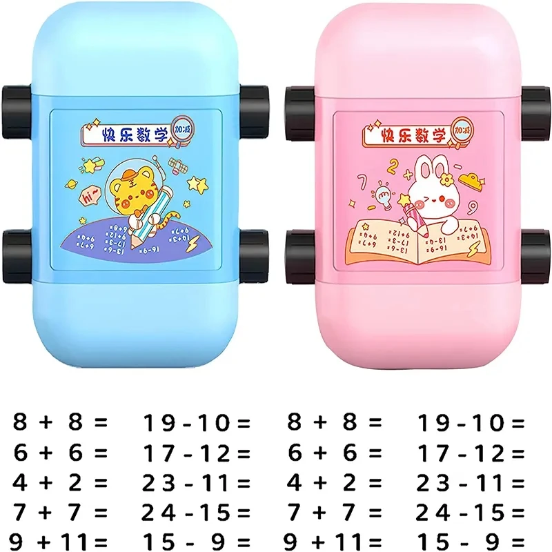 Math Stamp Roll 2 In 1 divisione di propagazione timbro didattico per bambini rullo a doppia testa timbro didattico digitale entro 100 matematica