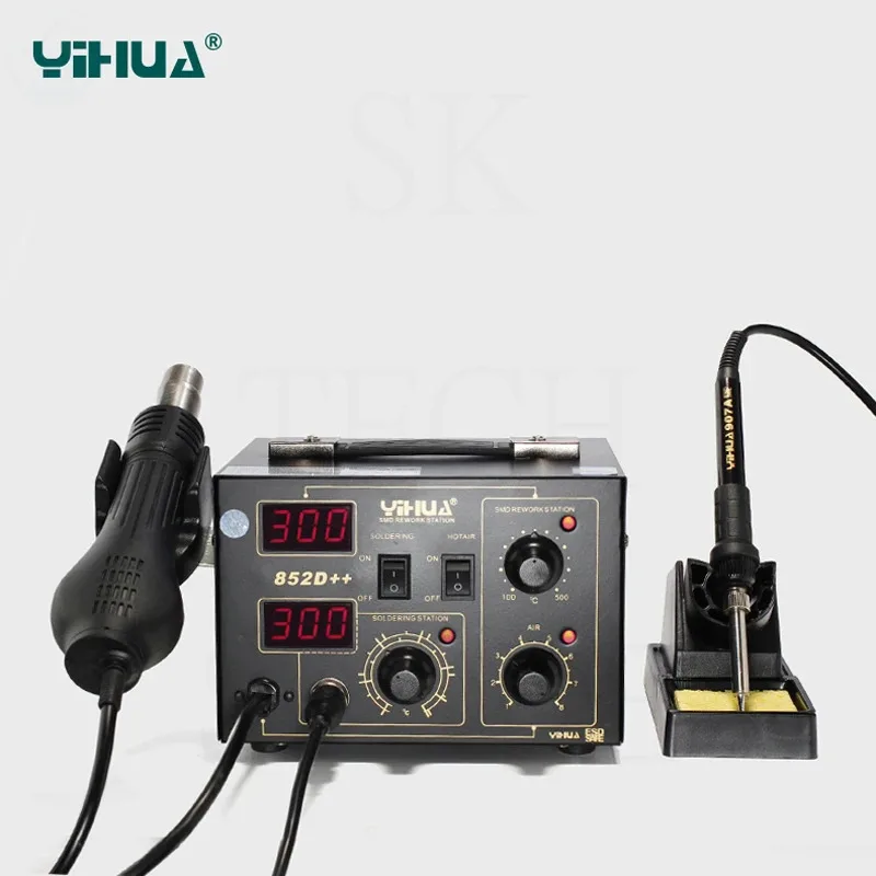 YIHUA 852D++ Hot Air Gun Digital  Pump Type Soldering Iron Desoldering Station SMD Constant Temperature Rework Station