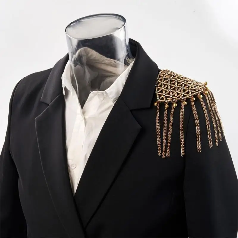 Thời trang 39BD Epaulette cho quần áo Bộ áo punk bộ đồ vai Epaulet Fringe
