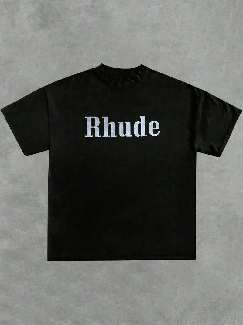 Rhude Moonlight Double-sided Print Men's Casual Short-Sleeve T-Shirt Couple's Spring/Summer Streetwear  graphic t shirts