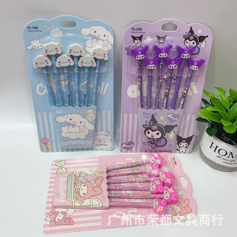 

Sanrio 6-Pack Hb Pencil Eraser Gripper Children'S Kuromi Melody Cinnamonll 3d Rubber Combination Set Children'S Learning Gift