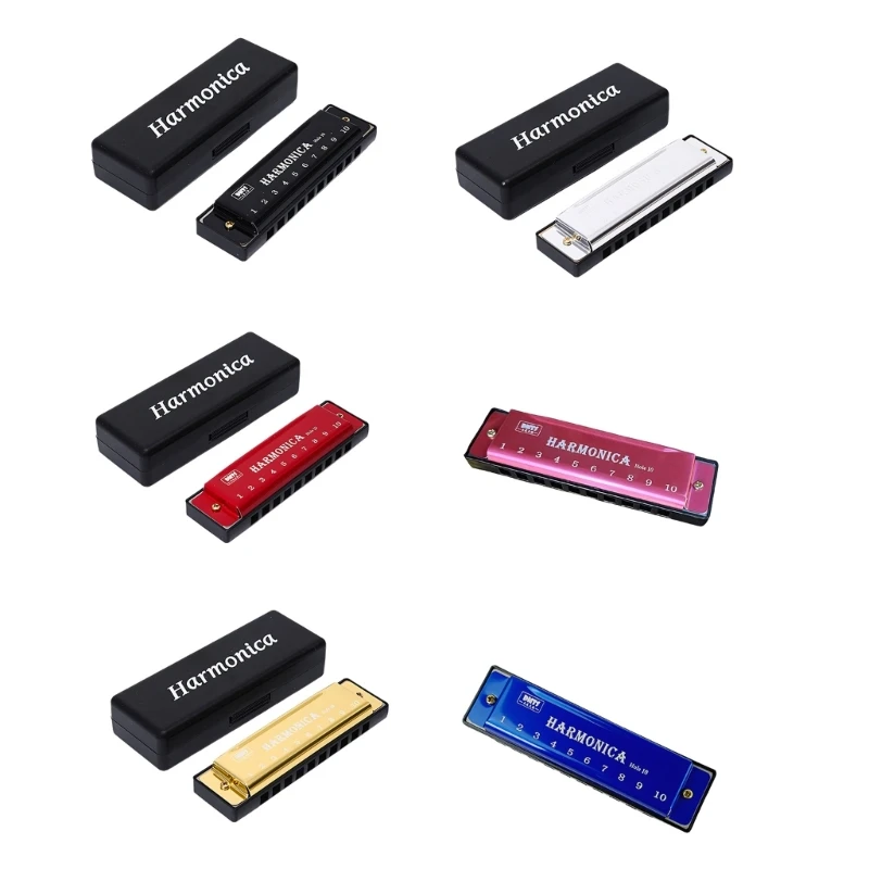 10 Hole Metal Harmonica ABS Construction for Beginners and Professional