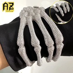 INS Ghost Claw Ice Out Bracelet For Men Hip Hop Style Hollow Skull Bracelet Full Diamond Bracelet Jewelry