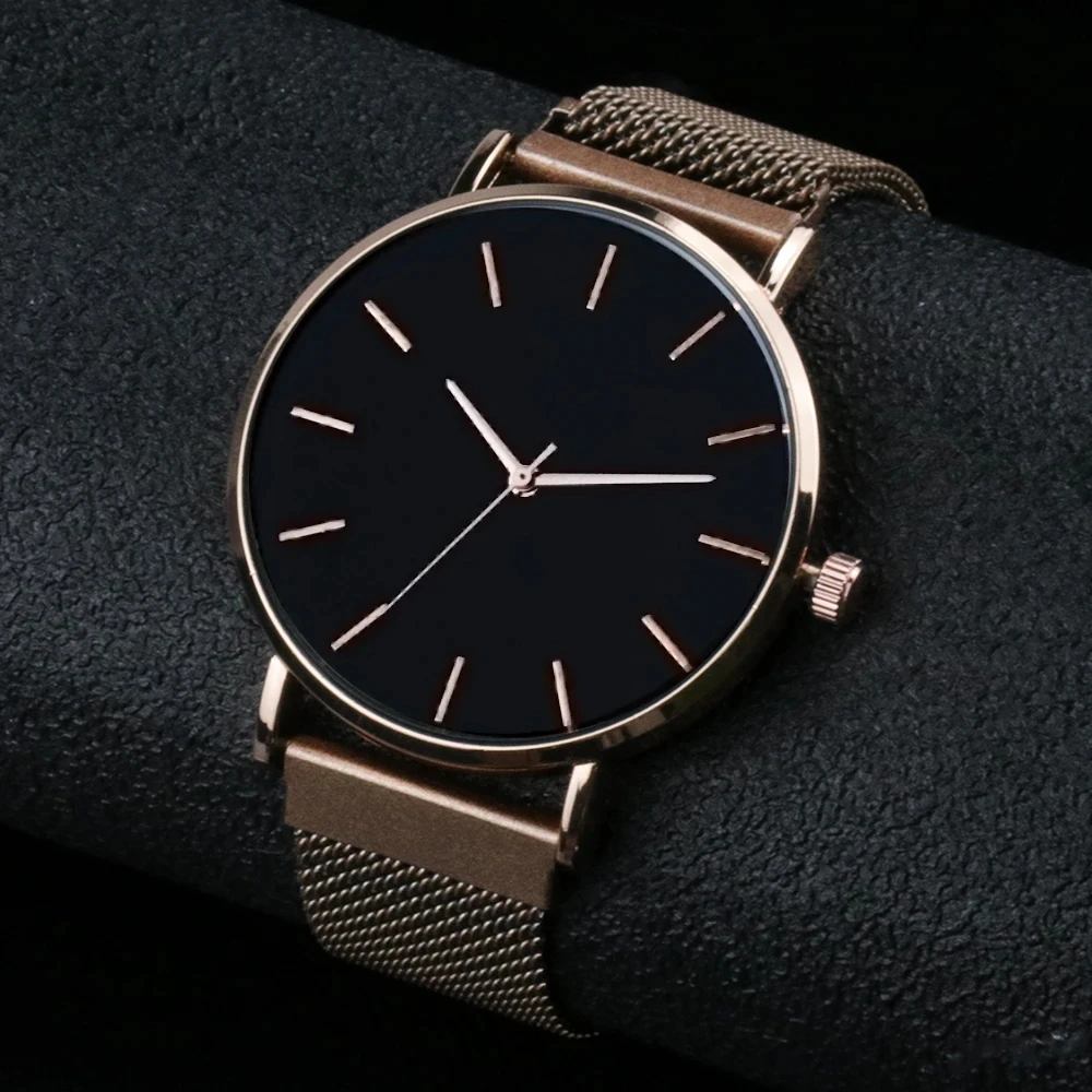 Hot Selling No Logo Simple Thin Minimalist Wristwatch for Men and Women Casual Unisex Watch for Boy and Girl Magnetic Watch