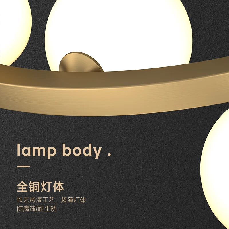 Cream wind living room chandelier simple modern atmosphere all copper light luxury duplex building empty main lamp