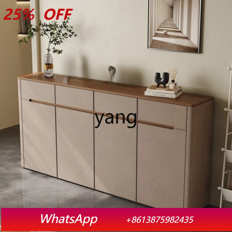 

LHM living room antique shoe cabinet solid wood household corridor storage cabinet integrated against the wall