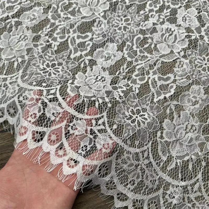 

6m Exquisite Thin Eyelash Lace Trim for DIY Wedding Veils Skirts 50cm Wide Ideal Clothing Material