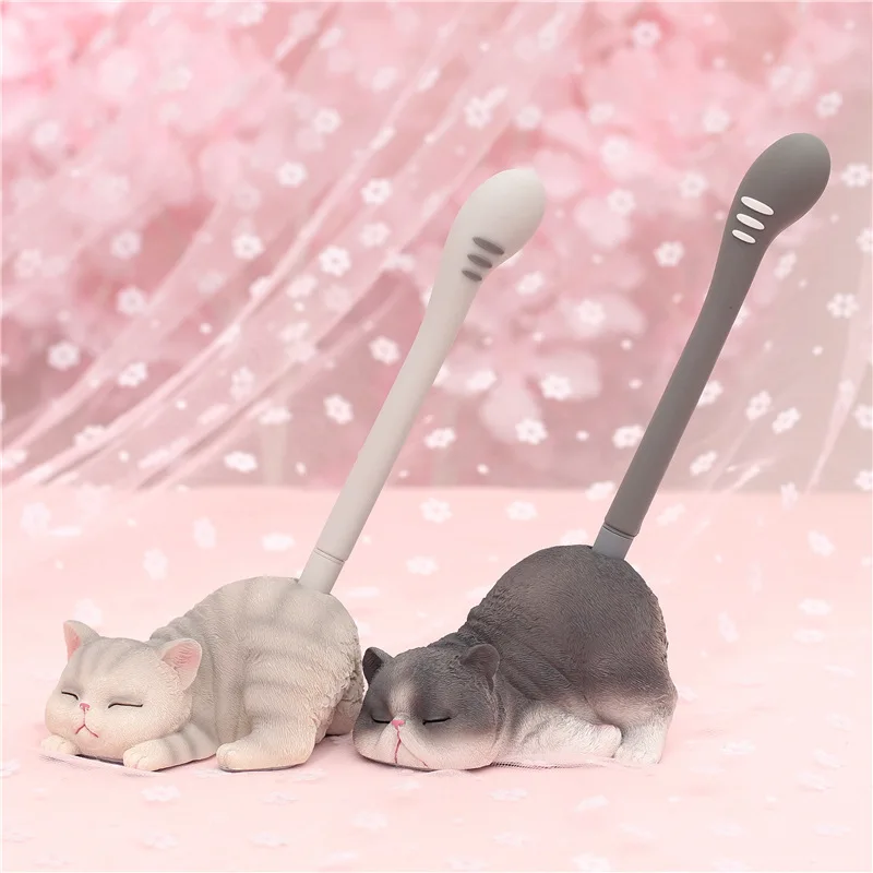 Neutral pen High appearance level cute creative funny design sense signature pen Carbon pen cat pen insert girl heart stationery