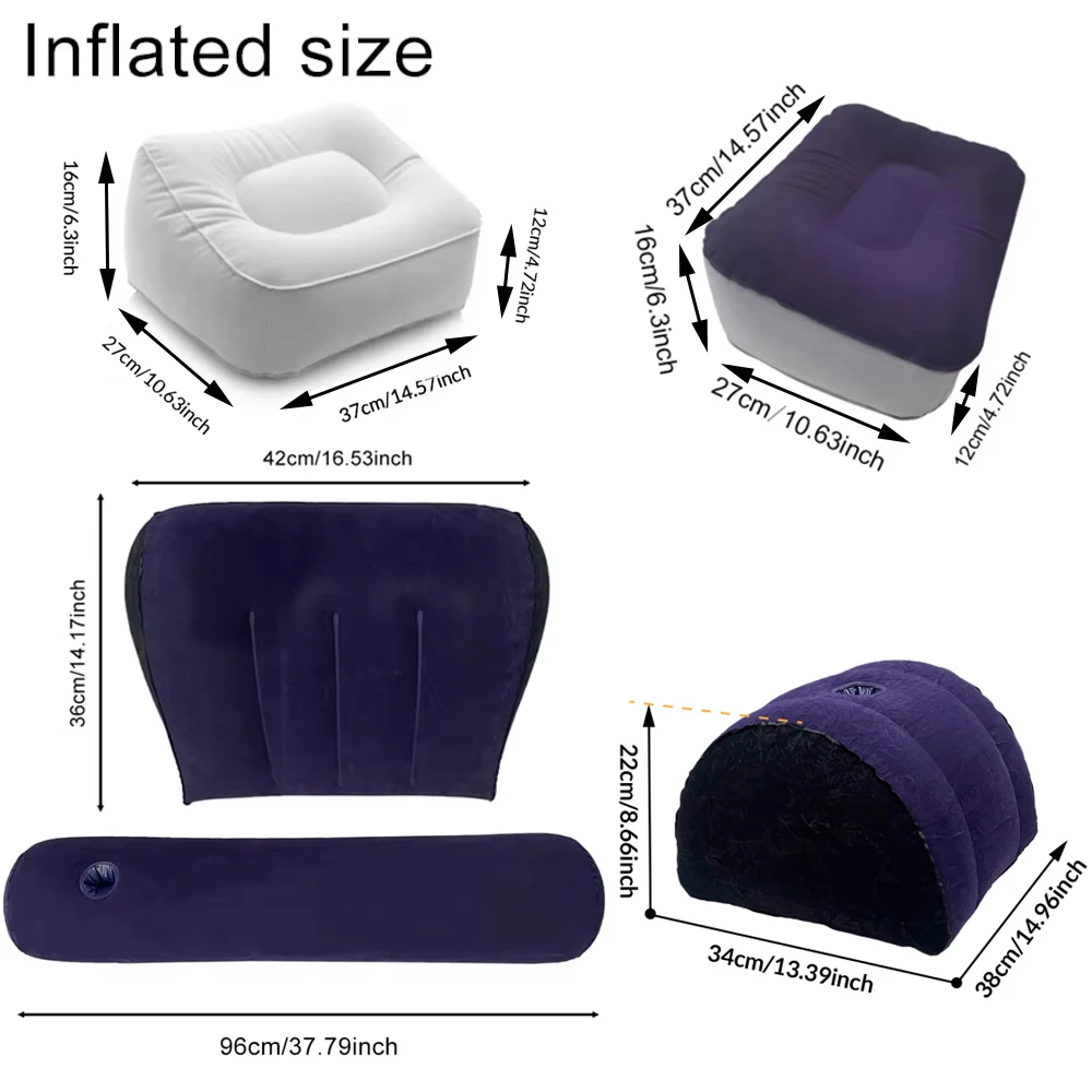 1pc Inflatable Pillow Adult Aid Body Positions Support Inflatable PVC Pillow Travel Rest Footrest Cushion
