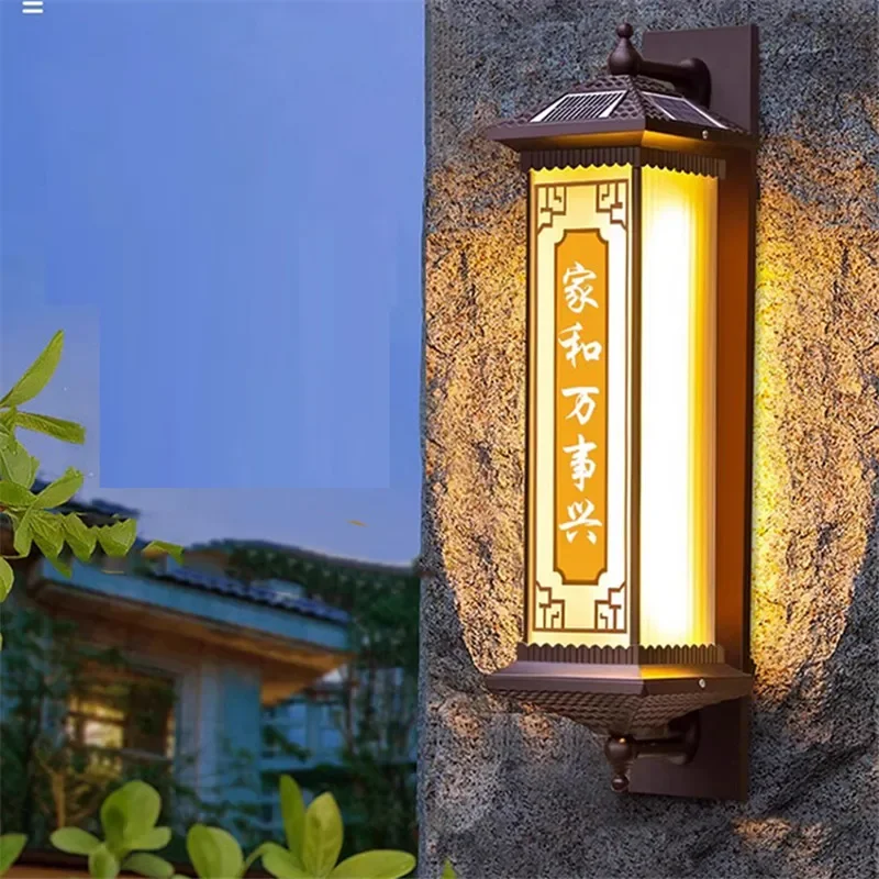 TEMOU Contemporary Solar Outdoor Wall Lamps Simplicity Waterproof Creative Balcony Hallway Courtyard Villa Gate Hotel
