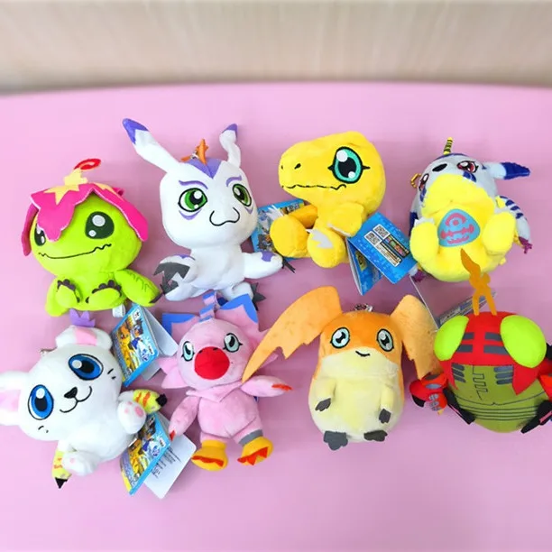

12 см Digimon Adventure плюшевый брелок Agumon Gabumon Piyomon Gomamon Patamon Tailmon сумка подвески подарки на день рождения игрушки