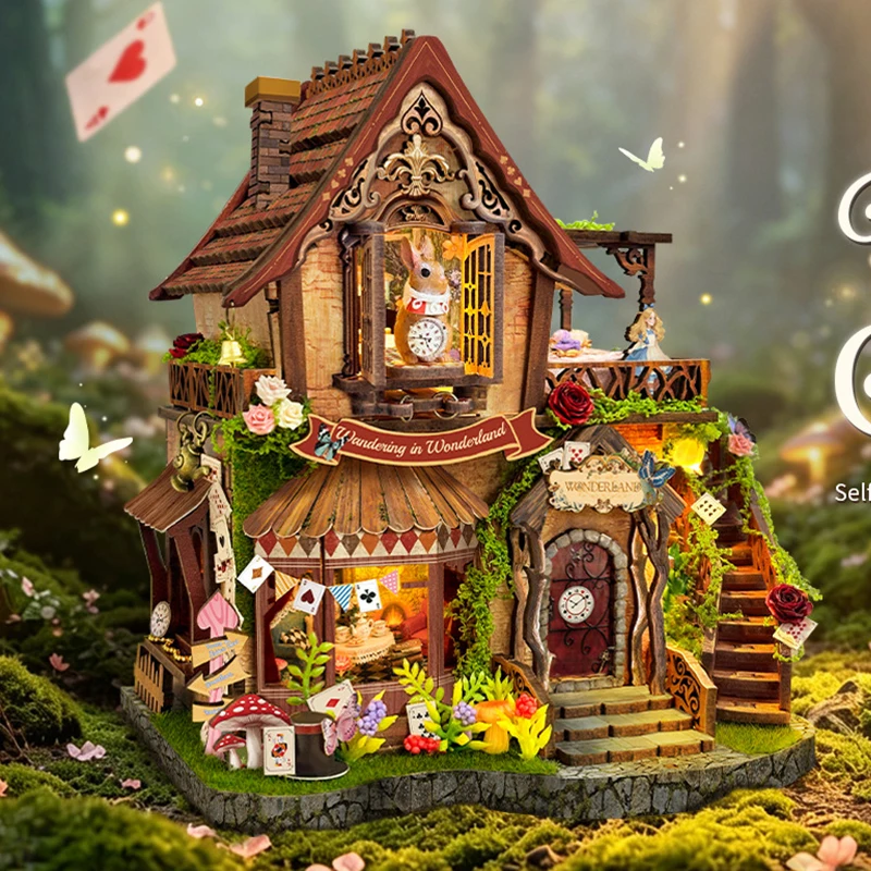 DIY Wooden Dreamy Cottage Cute Home Miniature Model Kits With Furniture Puzzles Casa Dollhouse for Friends Birthday Gifts