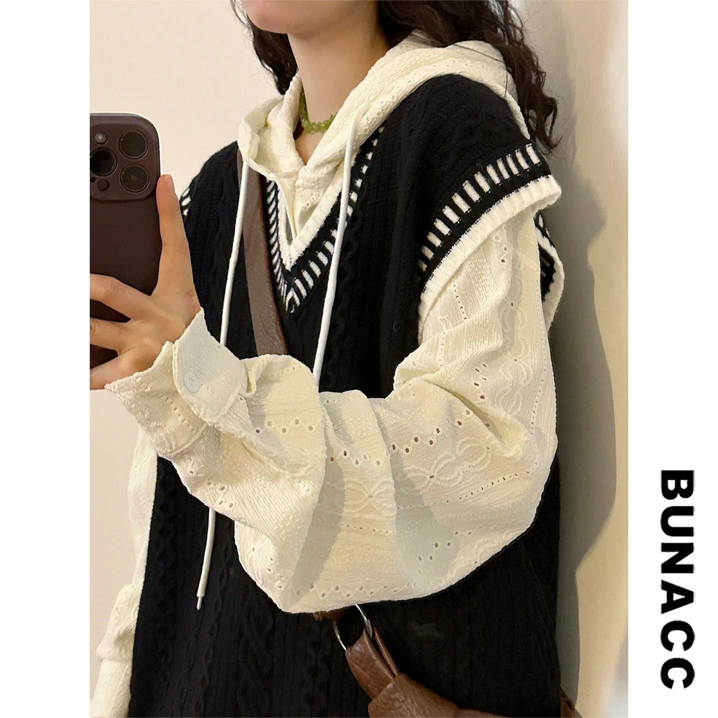 

Женский модный вязаный жилет свободного кроя с V-образным вырезом в стиле ретро, для многослойных образов, осенне-зимняя повседневная одежда