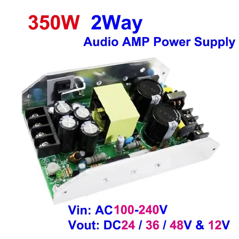 350W 2Way DC 24/36/48V 12V2A Switching Power Supply For Digital TPA3255 TPA3221 TPA3116 Audio Amplifier Switch Power For DIY AMP