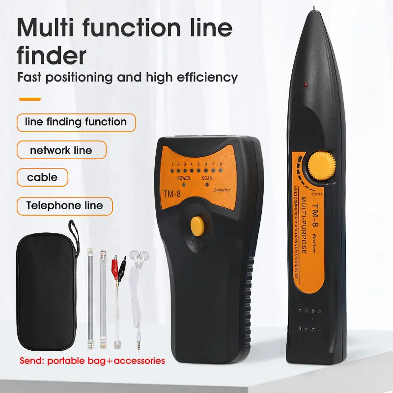 TM-8 Multifunctional Line Finder RJ45 RJ11 Cable Telephone Network Cable Tester Fiber Optic Line Finder