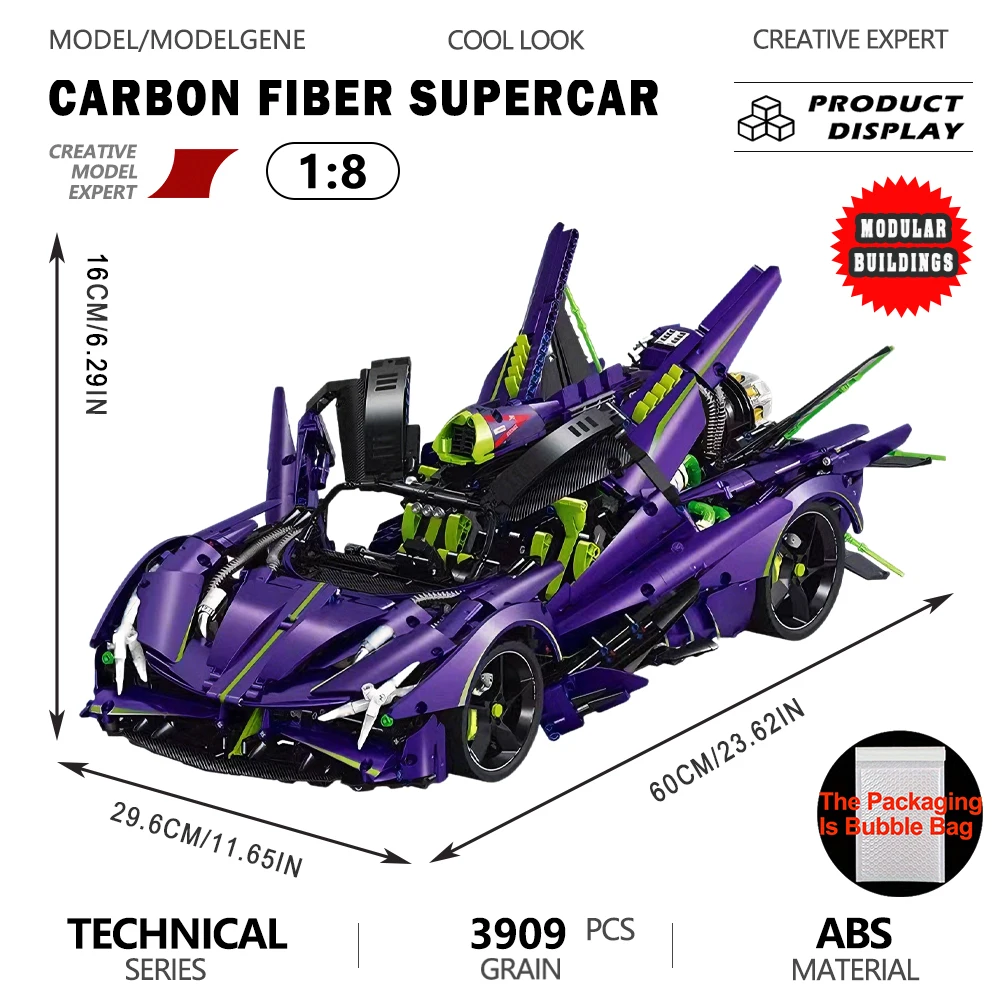 

Конструктор-модель суперкара EVO в масштабе 1:8, механическая сборная модель для взрослых, высокая сложность, коллекционная, на техническую тематику, классический подарок