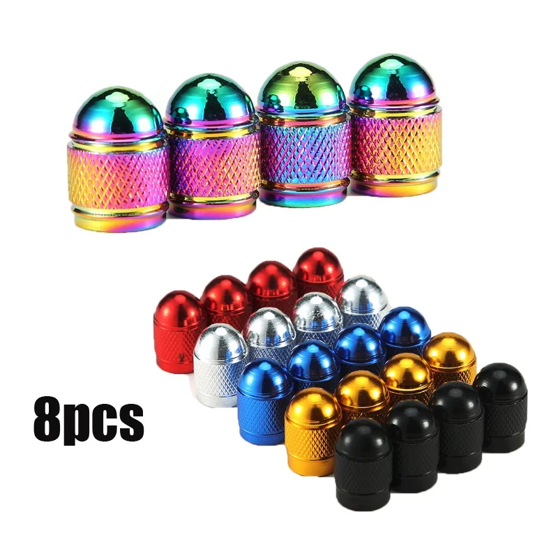 8Pcs Multicolor Car Moto Bike Tire Wheel Valve Cap Dust Cover    Stem Caps  Styling