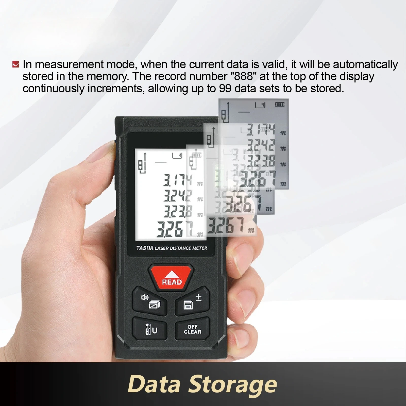 Handheld Digital Laser Distance Meter 0.05–100m High Accuracy Measuring Tool with Data Memory