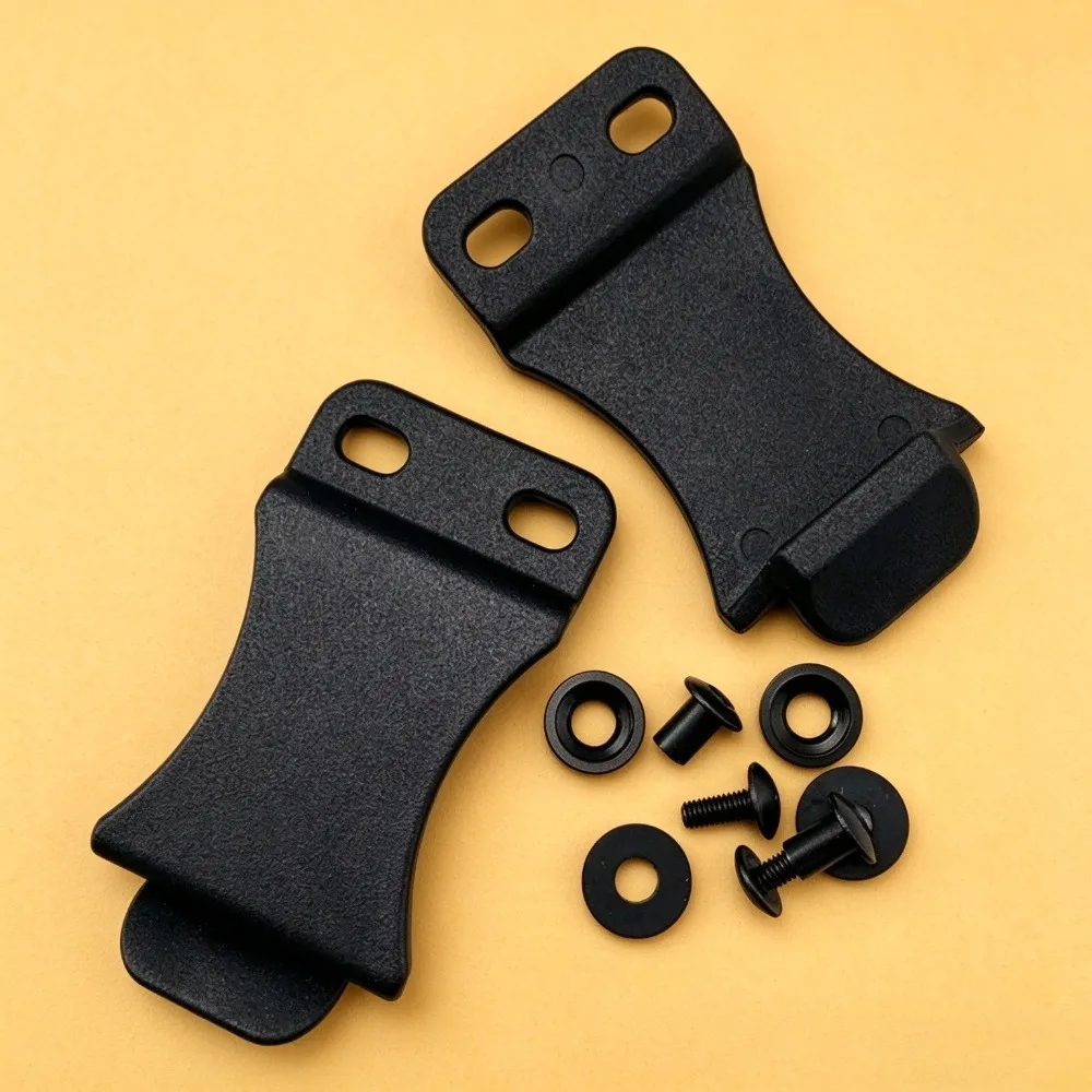 Black Kydex Belt Clip with Hardware Screw Set, Universal Replacement Back Clip for Knife Sheath Holster EDC Carry