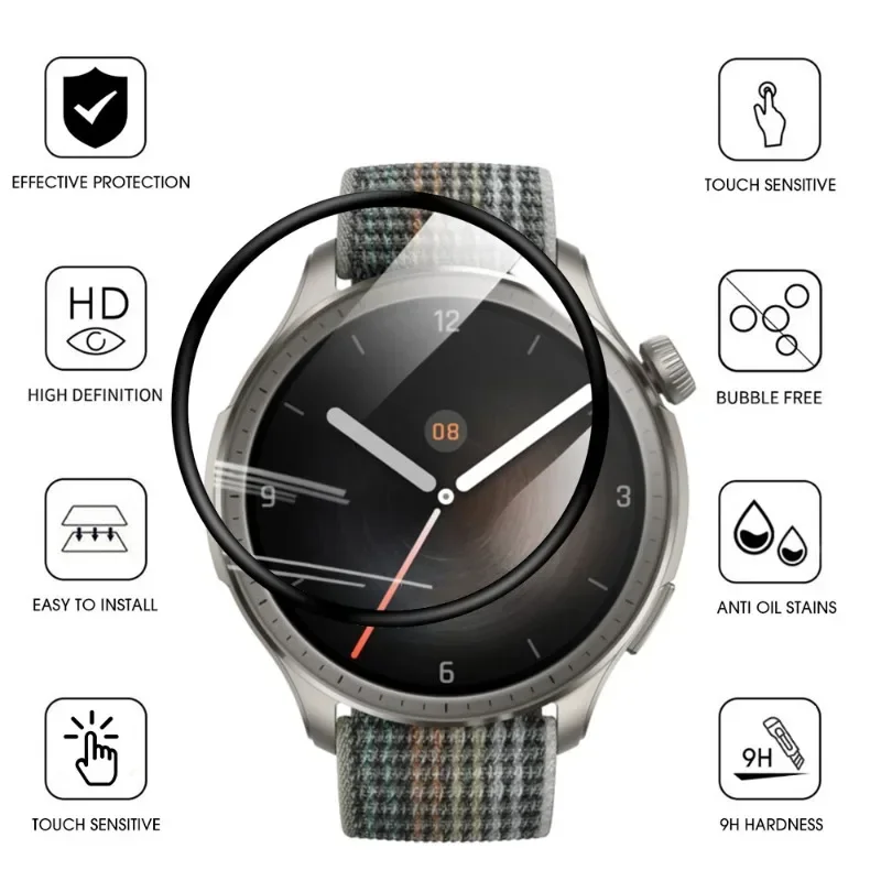 Full Cover Protective Film for Amazfit Balance 3D Curved Screen Protector Anti-shatter Watch Cover for Amazfit Balance Not Glass