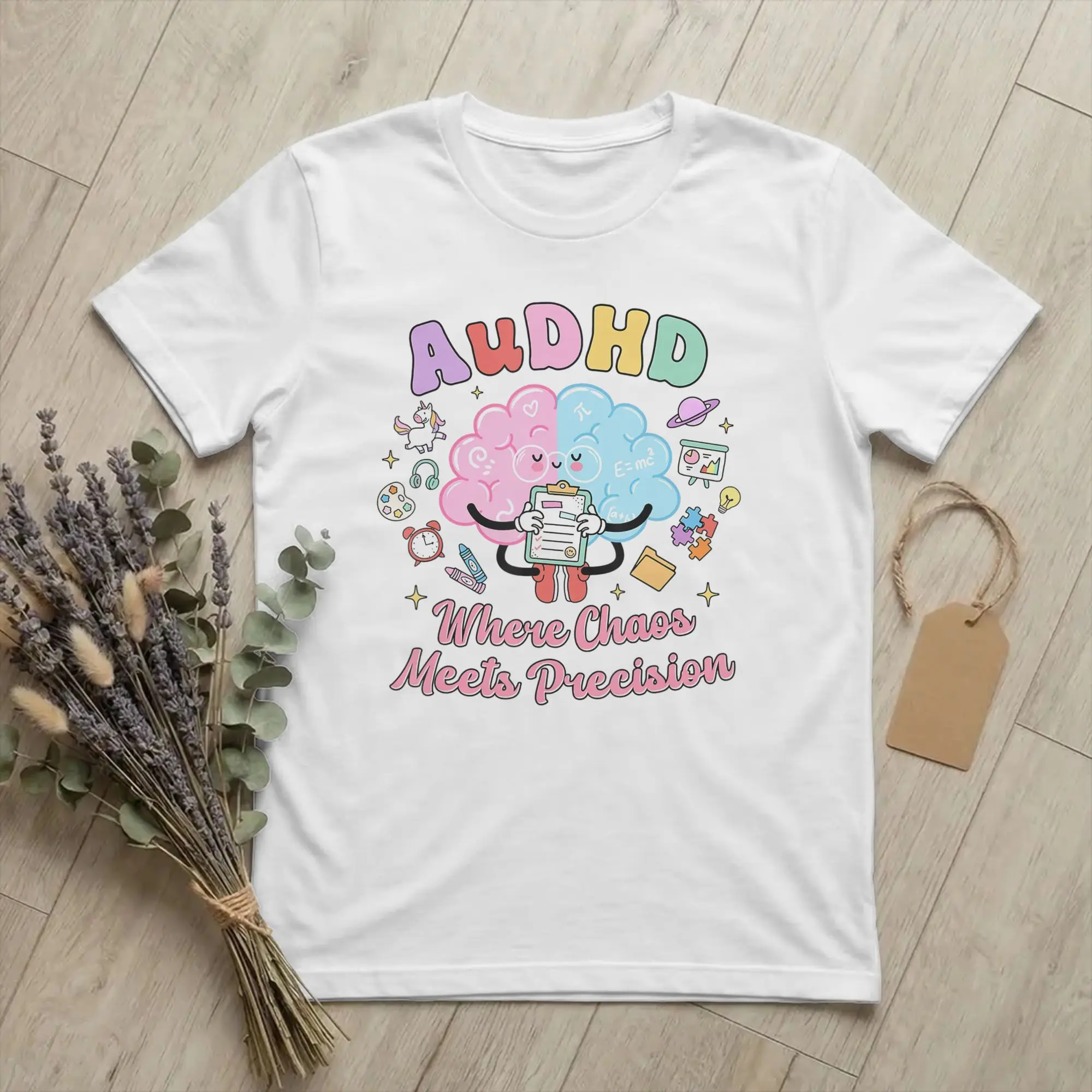 Neurodiversity Autism AuDHD Neurospicy Men T Shirts Cute ADHD Vintage Tee Shirt Short Sleeve Crew Neck T-Shirt Cotton Clothes
