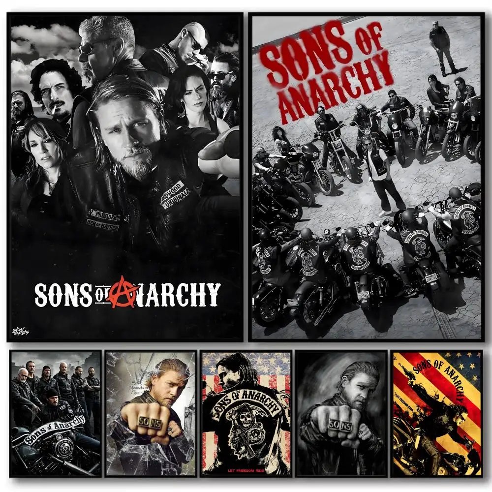 

TV S-Sons of Anarchy Painting Calligraphy High-Quality Cotton Canvas Poster Wall Art for Living Room Modern Home Decoration