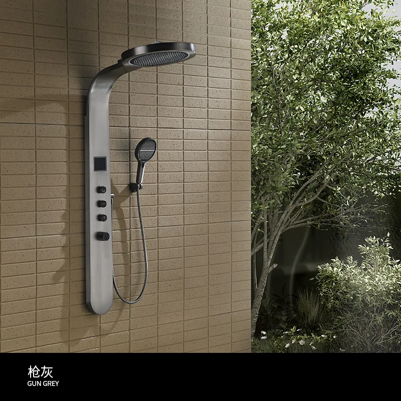 

Высококачественный кольцевой душевой набор с цифровым дисплеем, насадка под давлением, окружающий свет, большой водопад, экран для душа