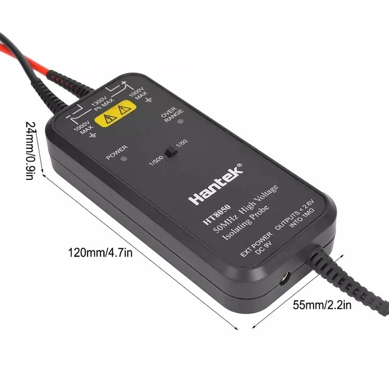 Hantek HT8050 / HT8100 Oscilloscope Probe High Voltage Differential Probe, 50MHZ-100MHZ Bandwidth