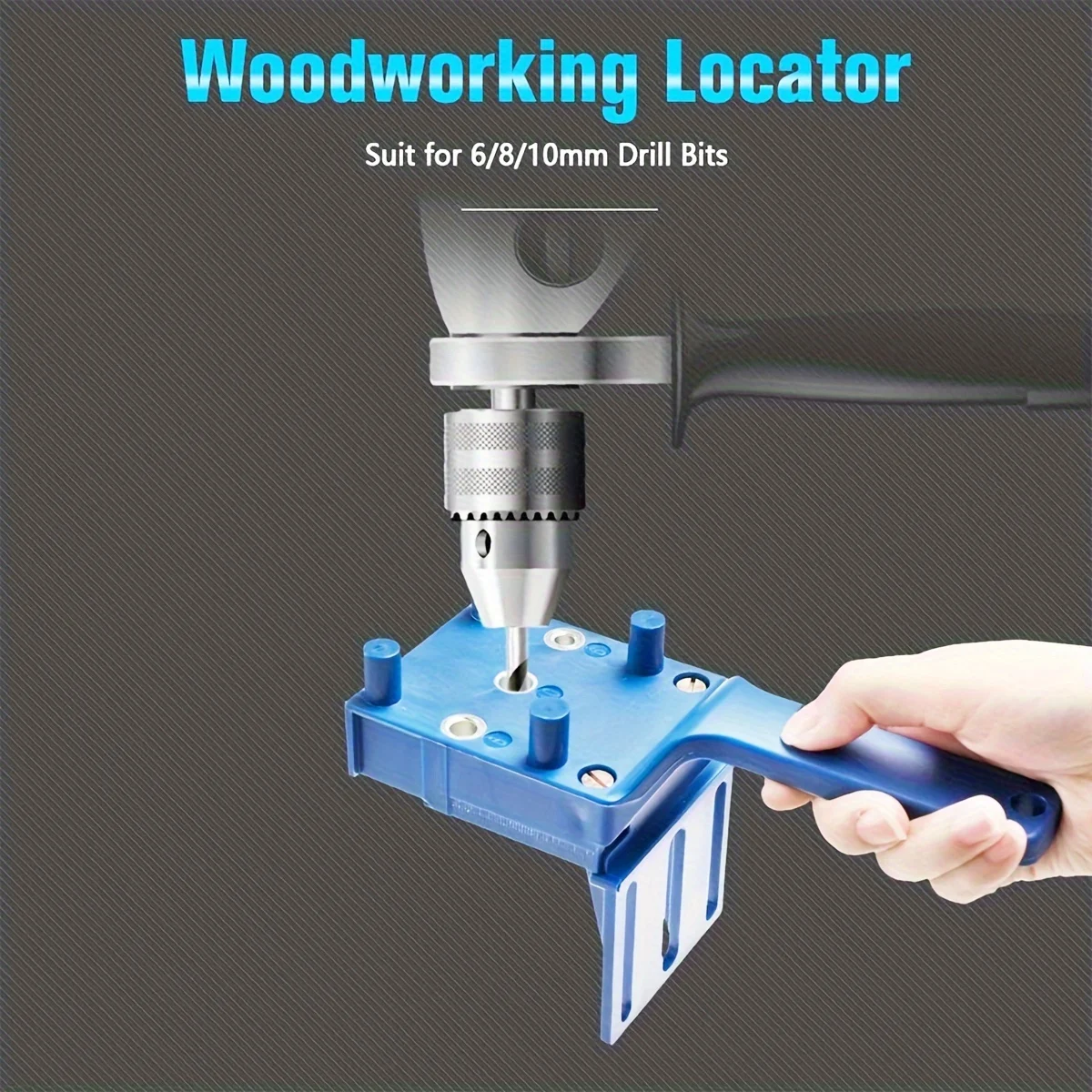 Woodworking Dowel Handheld Drill Guide and Hole Saw Tool 6/8/10mm Drill Bit For Carpentry Straight Hole Locator Clamp