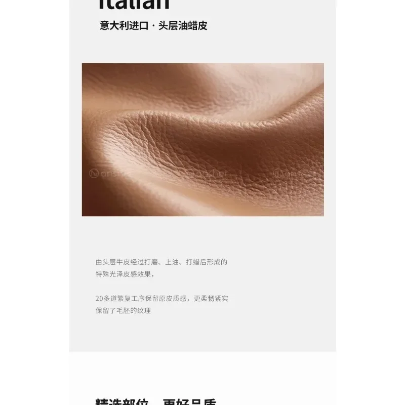 Medieval style sofa living room small apartment design French retro leather first layer cowhide