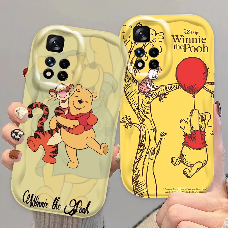 

Cute Pooh Bear Disney For Xiaomi Redmi Note 13 12 12S 11S 11 10 9 8 10A 9C 9T Pro Plus 5G Wave Oil Soft Phone Case