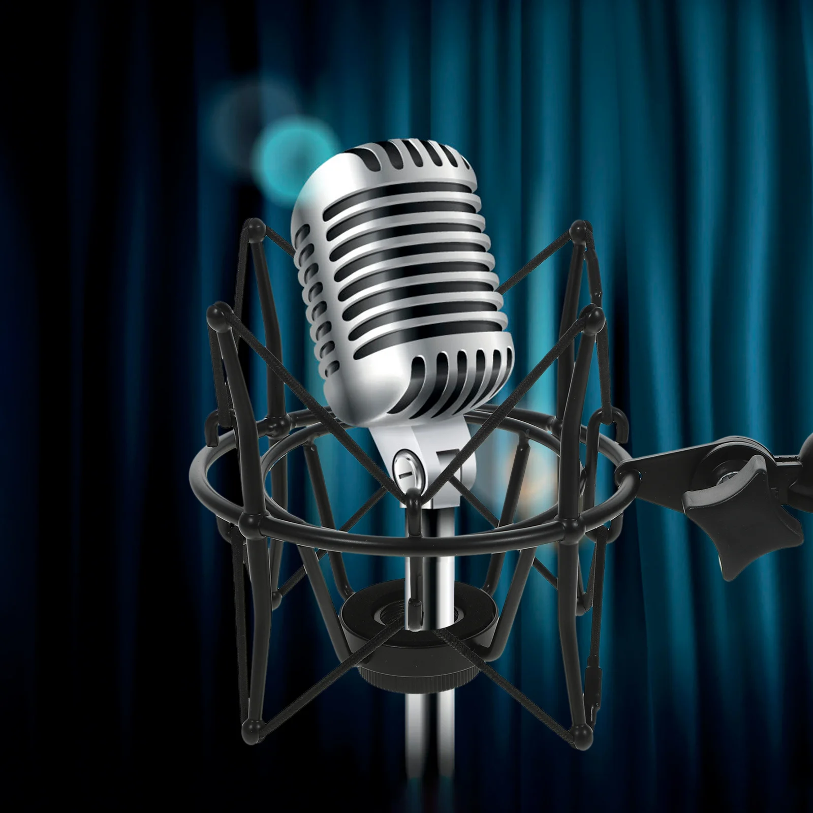 

Metal Microphone Shockproof Stand Spider Suspension Mount Black Professional Mic Holder for Broadcasting Recording Studios