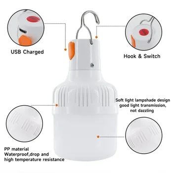 Bombillas USB 외장 LED 충전식, 비상 60W, 간초 파라 아캄파, 페스카, 린테나 포탈, luc