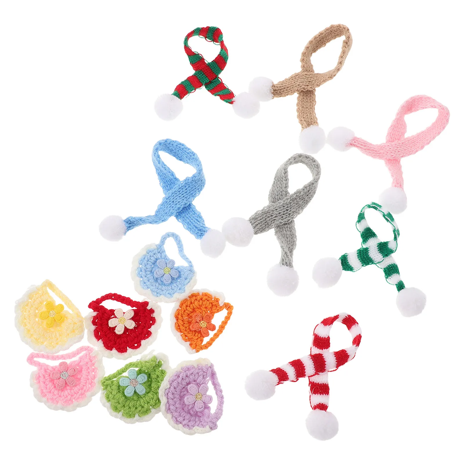 

14Pcs Pet Scarf Bib Combo for Hamsters Puppies Kittens Cute Triangle Bandana Clothing Accessory Easy Wash Drool Food Protector