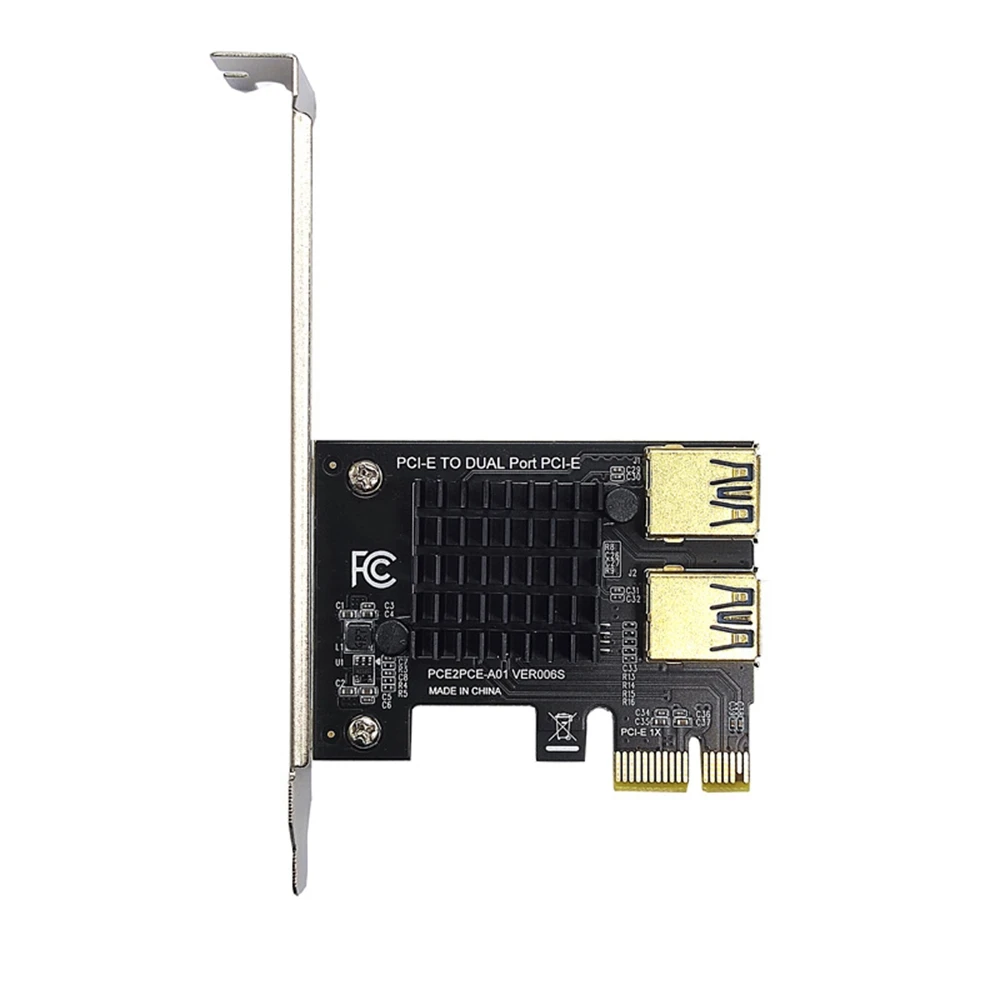 Scheda riser PCI-E PCIE da 1 a 2 USB 3.0 moltiplicatore Hub Riser per scheda video Riser PCI Express X1 per Bitcoin Miner Mining