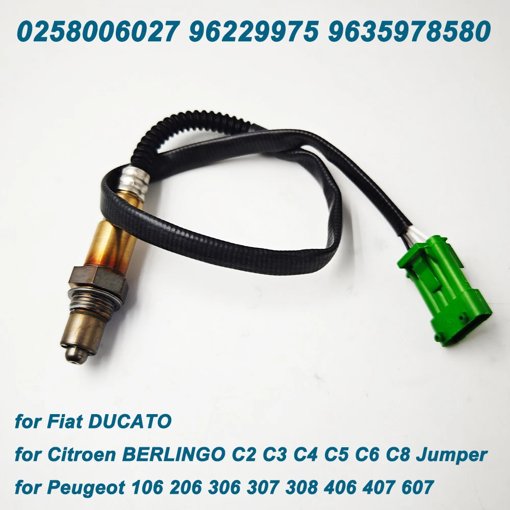 For Citroen Berlingo C2 C3 C5 C6 C8 Fiat Ducato Peugeot 106 Renault 0258006027 96359978580 96229975 High Quality Oxygen Sensor