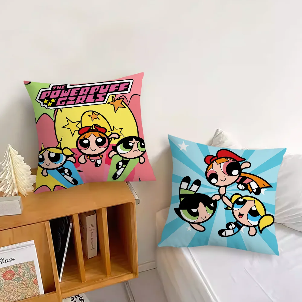 T-The Powerpuff Cartoon G-Girls Kissenbezug Kissen Zimmer Schlafzimmer Kopfteil Sofa Wohnzimmer Rückenlehne Nickerchen Zeit Kissenbezug