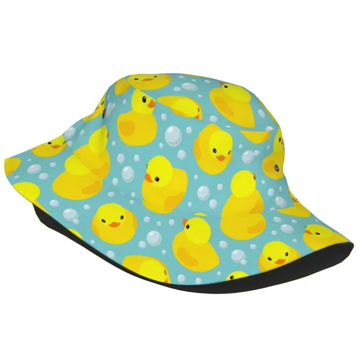 Women Bucket Hat Yellow Duck Bubbles Spring Picnic Headwear Outdoor Fishing Fisherman Hat Animal Irish Country Hat Gift Idea